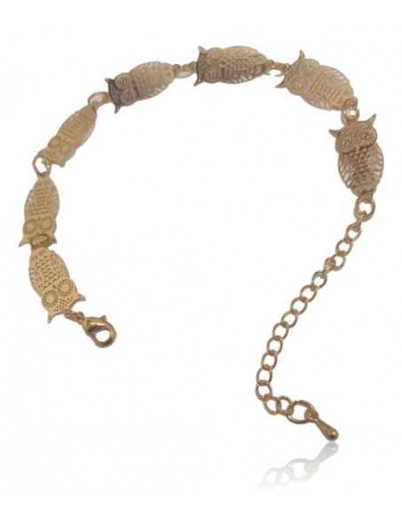 Bracelet motifs hiboux filigrane