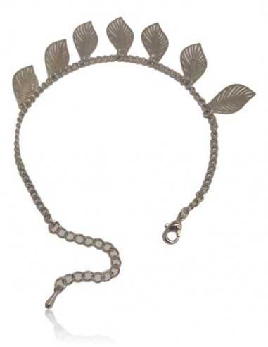 Bracelet fantaisie feuilles incurvées filigranes