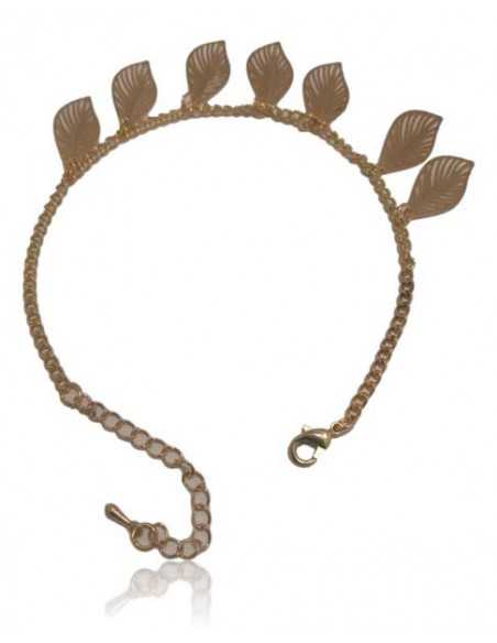 Bracelet fantaisie feuilles incurvées filigranes