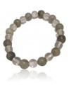 Bracelet labradorite & cristal de roche pierres boules 8 mm
