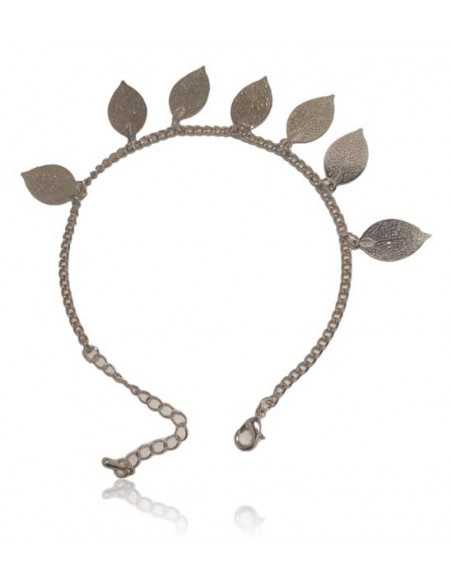 Bracelet fantaisie feuilles tendance filigrane