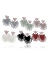 12 paires de boucles d'oreilles coeurs graphiques tons pastels