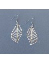 Boucles d'oreilles fantaisie feuille incurvée 4 cm