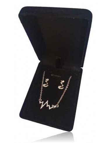 Parure en coffret collier pendentif Ondes coeur et boucles