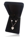 Parure coffret collier pendentif coeur strass & zircon et boucles