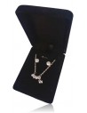 Parure coffret collier pendentif ligne de strass et petit coeur avec boucles