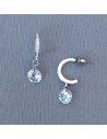 Boucles d'oreilles demi-créoles oxydes de zirconium 2.5 cm