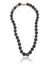 Collier pierre agate noir boules 10 mm