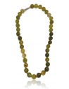 Collier agate vert clair pierres boules 10 mm