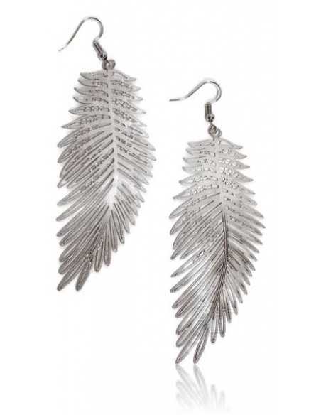 Boucles d'oreilles longues feuilles de palmier