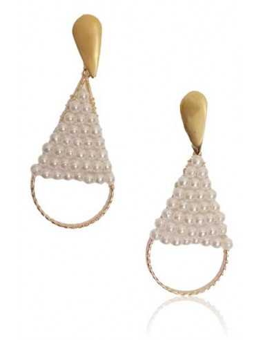 Boucles d'oreilles gouttes perlées tendance