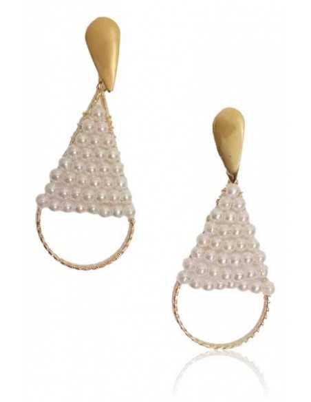 Boucles d'oreilles gouttes perlées tendance