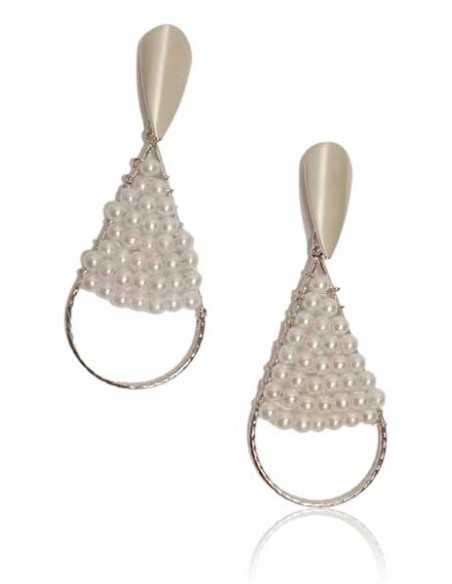 Boucles d'oreilles gouttes perlées tendance