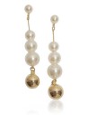 Boucles d'oreilles pendantes trio de perles fantaisie