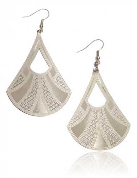 Boucles d'oreilles pendantes triangles motifs ronds