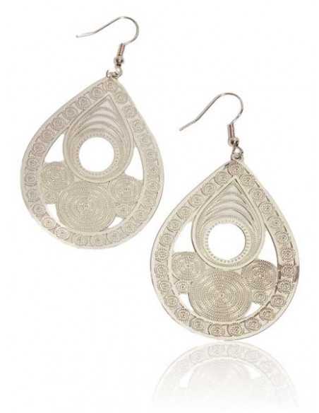 Boucles d'oreilles gouttes fantaisie motifs ronds