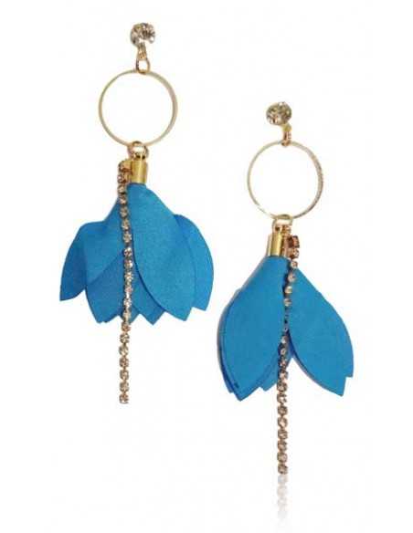 Boucles d'oreilles fleurs fantaisie pendantes