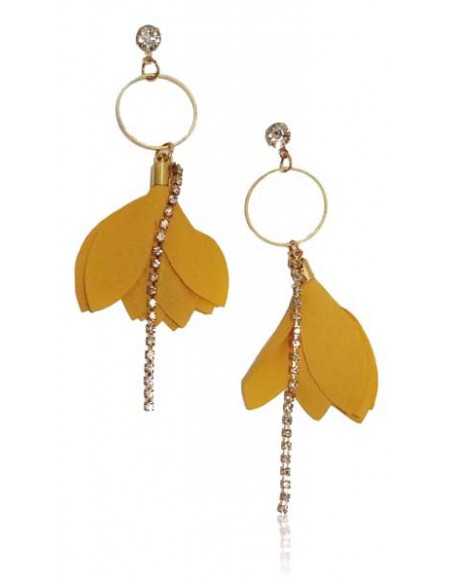 Boucles d'oreilles fleurs fantaisie pendantes