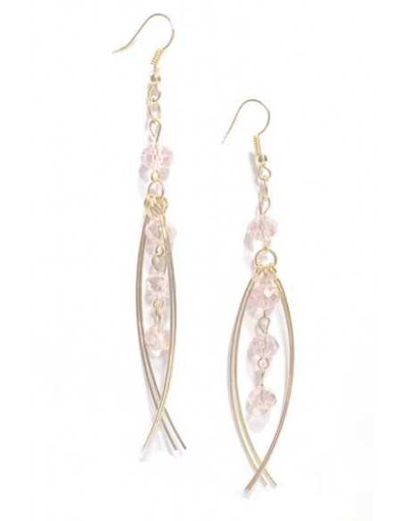 Boucles d'oreilles pendantes perles de verres facettées