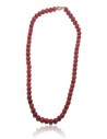 Collier corail de synthèse pierres boules 7 mm