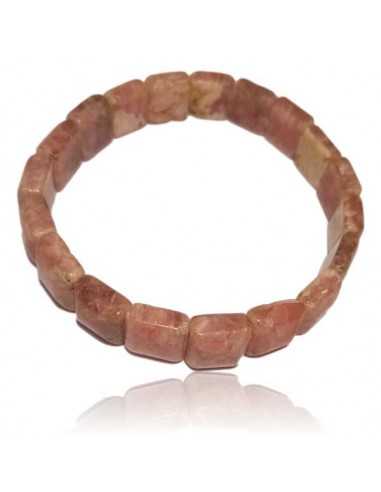 Bracelet rhodochrosite haut de gamme carrés 10 mm