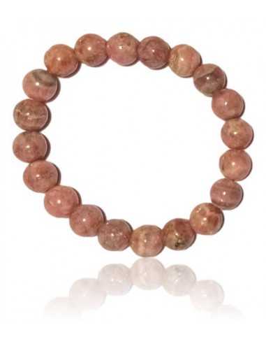Bracelet rhodochrosite haut de gamme pierres boules 10 mm