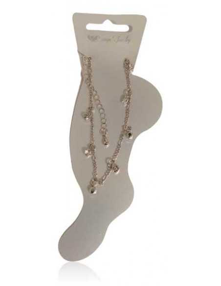 Ch. de cheville décorée de perles strass