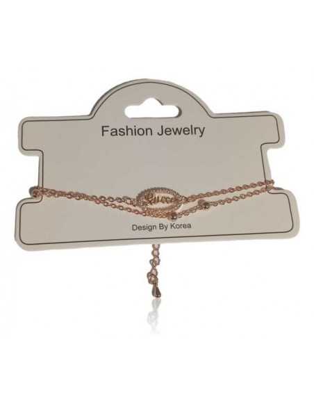 Bracelet fantaisie pendentif ovale avec inscription