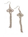 Boucles d'oreilles pendantes fleur et zirconiums