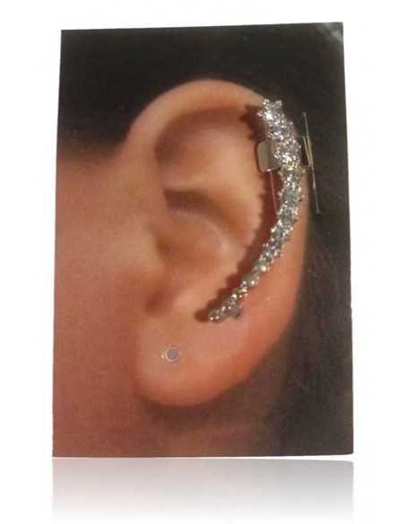 Bijou d'oreille boucle dégradée de strass