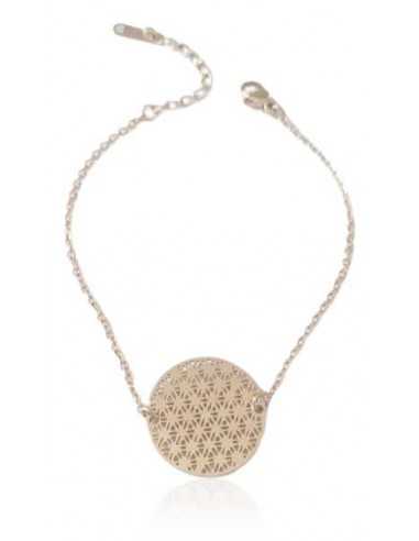 Bracelet acier inoxydable motif fleur de vie