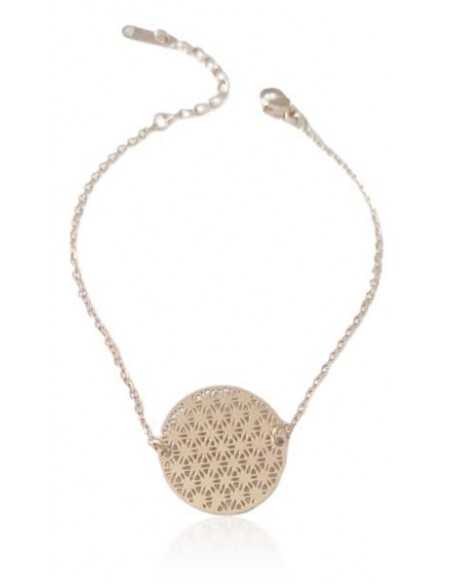 Bracelet acier inoxydable motif fleur de vie