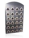 Support + 12 paires de B.O triangles noir 10 mm sertis