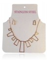 Parure acier inoxydable collier pendants géométriques & B.O