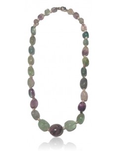 Collier fluorite pierres dégradées cubiques