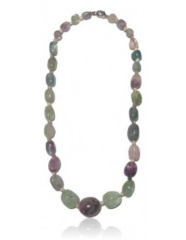 Collier fluorite pierres dégradées cubiques