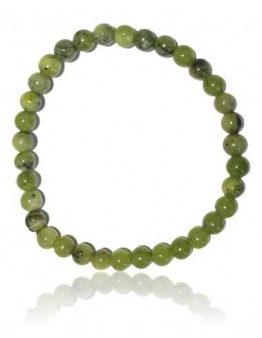 Bracelet jade néphrite pierres boules 6 mm