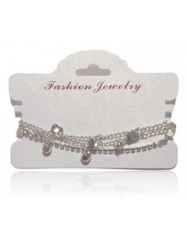 Bracelet fantaisie multirangs pampilles coeurs