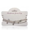 Bracelet fantaisie multirangs pampilles coeurs