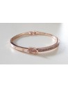 Bracelet rigide gold rose motif ceinture sertie de zirconium
