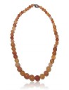 Collier cornaline claire pierres boules dégradées