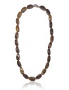 Collier oeil de tigre pierres concaves