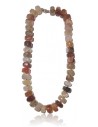 Collier agate pierres disques hexagonal empilées