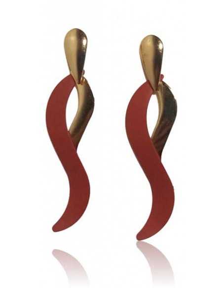 Boucles d'oreilles ondulations pendantes couleurs