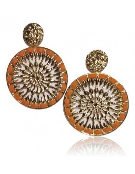 12 paires de boucles d'oreilles rondes tissées fantaisie