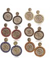 12 paires de boucles d'oreilles rondes tissées fantaisie