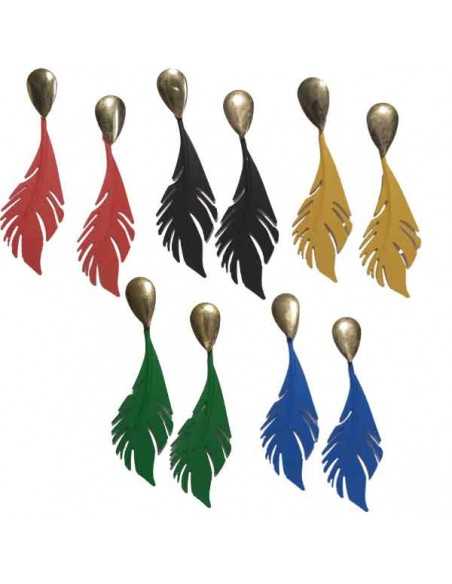 12 paires de boucles d'oreilles plumes pendantes fantaisie