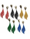 12 paires de boucles d'oreilles plumes pendantes fantaisie