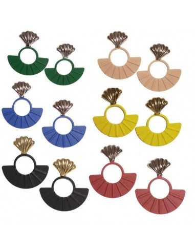 12 paires de boucles d'oreilles éeantails pendantes couleurs