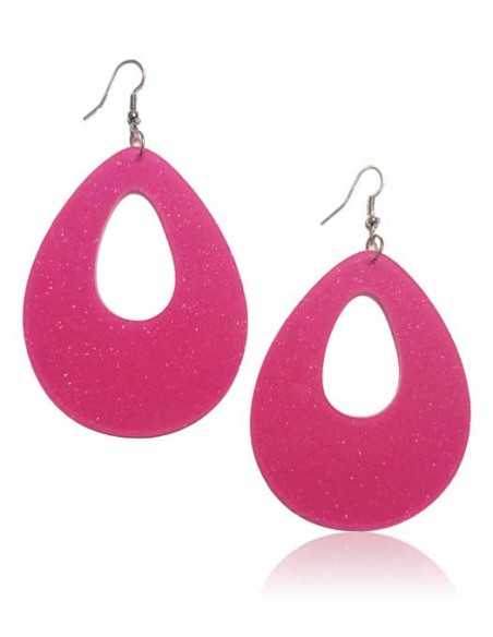 Boucles d'oreilles gouttes paillettes couleurs pvc